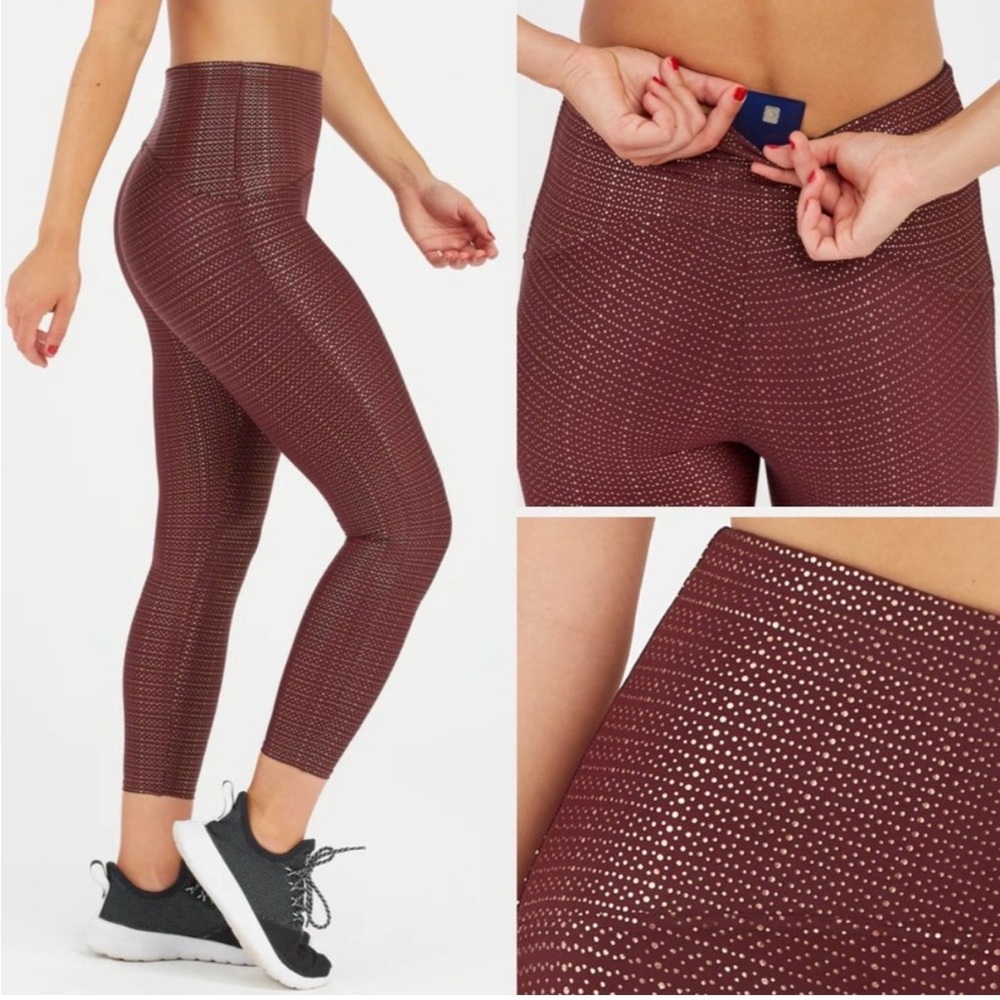 SPANX Booty Boost Active 7/8 Legging Metallic Mist XL